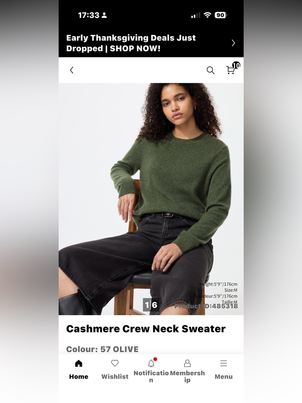 Uniqlo Cashmere Crew Neck Sweater in Green Size Small